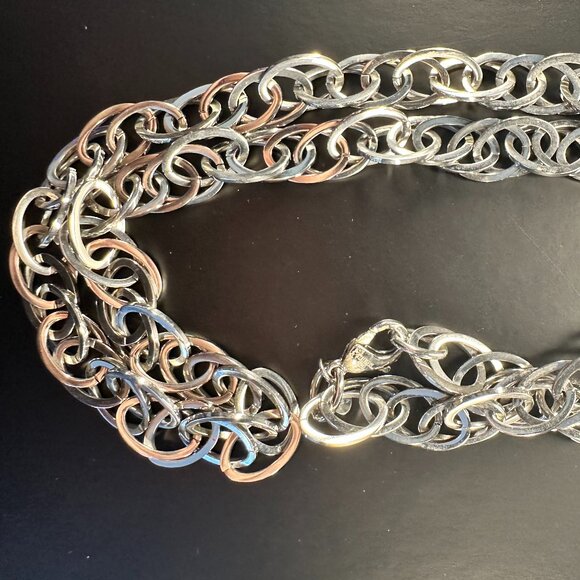 ✨ 30” Italian Stainless Steel Link Necklace – Bold Polished Chain by Milor Italy - Picture 3 of 3